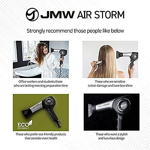 JMW Korean Professional Salon Hair Dryer AIR Storm-1600W BLDC, Fast Drying, Powerful Cold Wind, Lightweight, Quiet and Long-Lasting-FemmiqueWomen