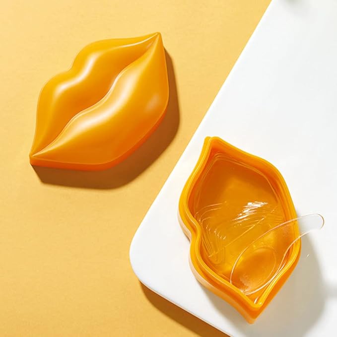 20Pcs Moisturizing Lip Mask, Restores Moisture Lip Care Mask for Dry Lips and Lip Lines Lips Overnight Lip Care, Gel Treatment Lip Masks Plumping Lips Mask (Yellow)-FemmiqueWomen