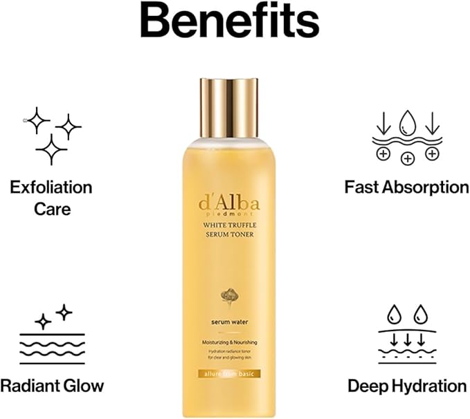 d'alba Piedmont White Truffle Moisturizing Serum Toner, Glass Skin with Double Vitamin Skincare, Face Moisturizer, (6.08fl. oz)-FemmiqueWomen