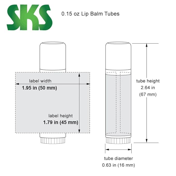 144 Natural Plastic Empty Lip Balm Tubes with Natural Friction Fit Caps by SKS Bottle & Packaging, 0.15 oz tubes - Bulk Lip Balm Containers for DIY Lip Care, Lip Balm Making, and Lip Balm Crafting-FemmiqueWomen