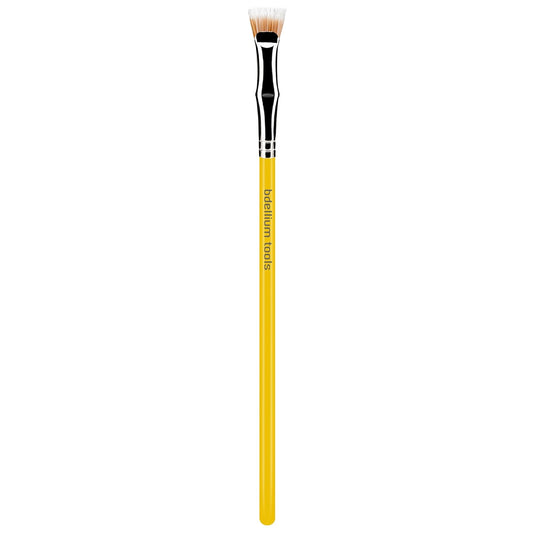 Bdellium Tools Professional Makeup Brush - Studio Series 729 Duo Fiber Bent Mascara Fan - With Soft Synthetic Fibers, For Applying Mascara (Yellow, 1pc)-FemmiqueWomen