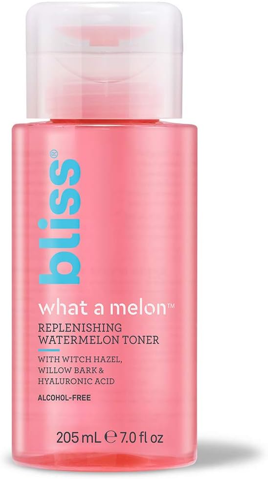 Bliss What a Melon Replenishing Watermelon Hyaluronic Acid Toner - 7 Fl Oz - Witch Hazel & Willow Bark - Hydrates, Refreshes and Energizes Tired Skin - Clean - Vegan & Cruelty-Free-FemmiqueWomen