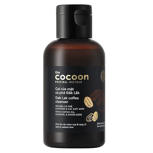 Cocoon Dak Lak Coffee Cleanser, Vegan Facial Cleanser Low PH, Daily Face Wash for All Skin Types, Gentle Makeup Remover, With Antioxidants for Glowing Skin & Less Visible Pores-FemmiqueWomen
