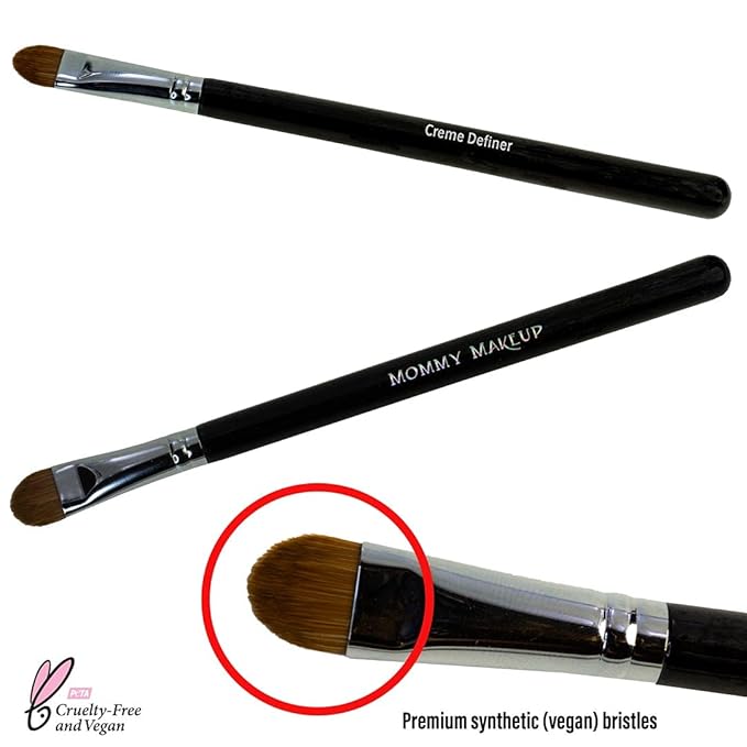 Creme Definer Eyeshadow Brush (1 Pc) Soft & Thick Premium Synthetic Vegan Bristles, Flat Cream Eye Shadow Brush for Makeup Artist-Quality Results, Cruelty-Free by Mommy Makeup-FemmiqueWomen