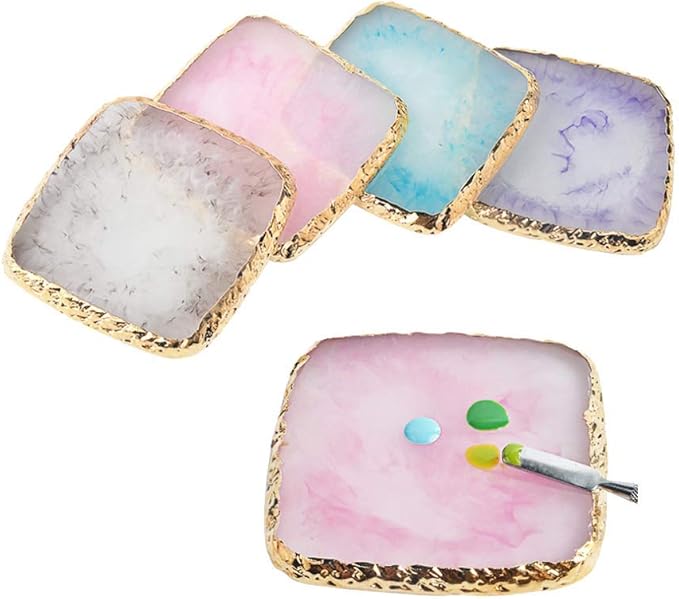 1 Pcs Resin Nail Art Palette Nail Art Cosmetic Mixing Palette Color Mixing Pigment Plate Polish Holder Drawing Color Palette-FemmiqueWomen