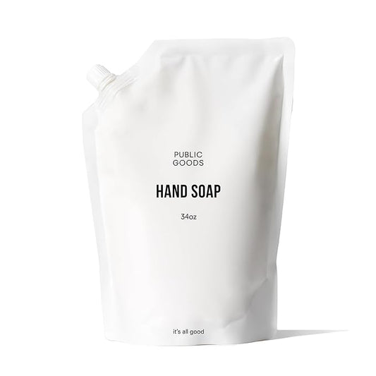 Public Goods Hand Soap | Cleansing Soap for Kitchen & Bathroom | Made with Natural Essential Oils | Paraben & Sulfate Free | Vegan Friendly | 34 Fl Oz Refill-FemmiqueWomen