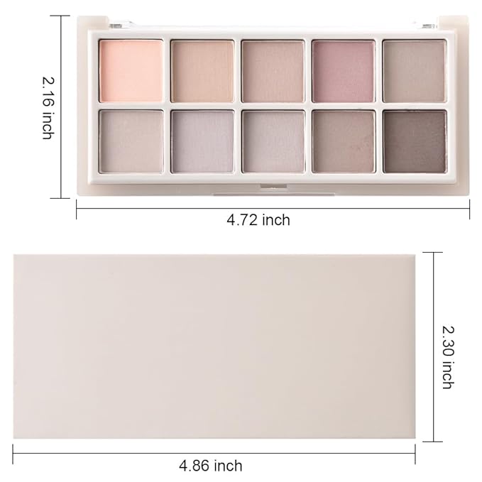 10 Color Matte Eyeshadow Palette, Neutral Taupe & Grey Brown Shades, Ultra-Blendable, Long-Lasting Natural Nude Makeup Palette for Women,Vegan & Cruelty-Free,Perfect for Everyday or Professional Looks-FemmiqueWomen