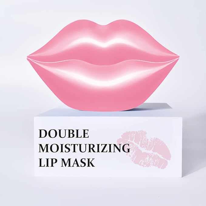 20Pcs Lip Mask,Pink Moisturizing Plumping Lip Masks Overnight,Pink Lip Mask Gel Treatment Lip Masks for Dry Lips Plump Lip Collagen Overnight Sleeping Lip Mask Pads Patches(Pink)-FemmiqueWomen