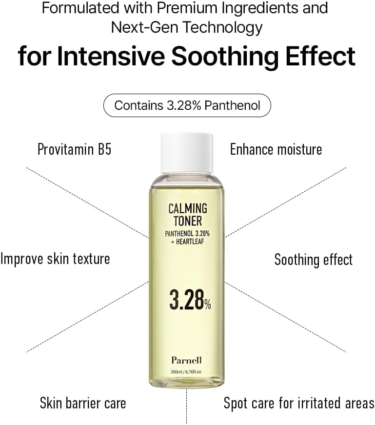 Parnell Panthenol 3.28% | 200ml / 6.76 fl.oz. | Heartleaf Calming Toner 200ml, Soothing Hydrating Toner, Korea Skin Care, Korea Beauty-FemmiqueWomen