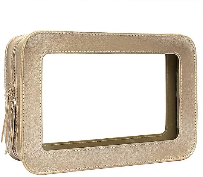 Clear Makeup Bag Small, TSA Approved Portable Toiletry Bag with Zipper Cosmetic Travel Bag Makeup Organizer Case Mini Makeup Pouch for Purse Car Organizer Bag for Women Men-FemmiqueWomen