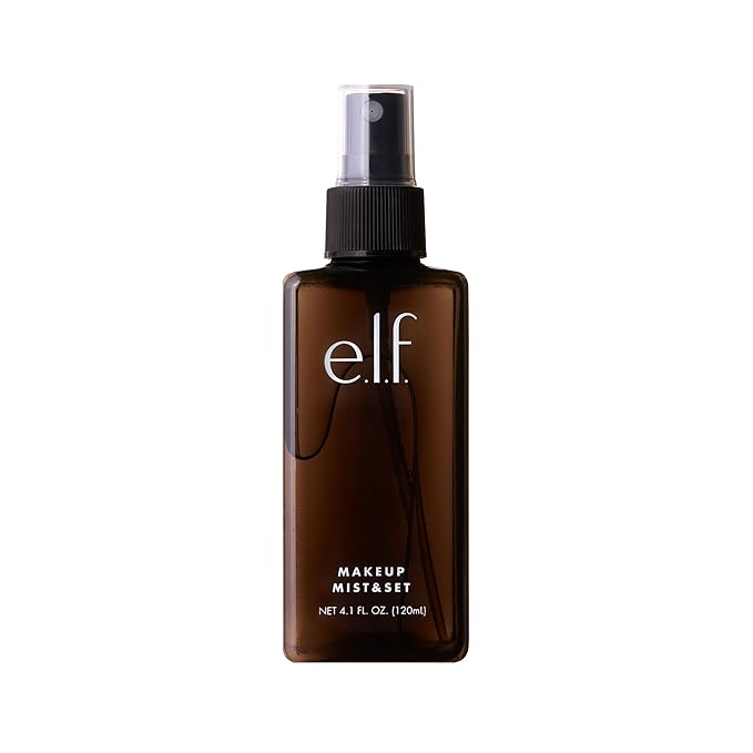 e.l.f. Makeup Mist & Set, Hydrating Setting Spray For Setting & Reviving Makeup, Soothes & Hydrates Skin, Infused With Vitamin A, Vegan & Cruelty-free, 4.05 Fl Oz (120 ml)-FemmiqueWomen