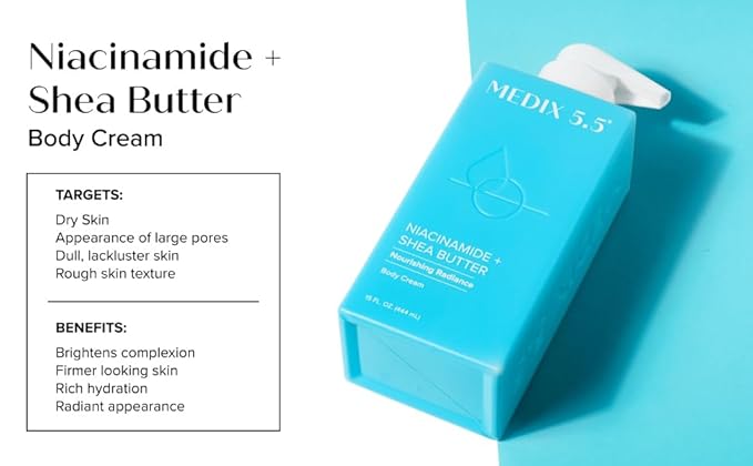 MEDIX Fragrance Free Niacinamide Face Moisturizer + Shea Butter Cream For Face & Body Lotion | Anti Aging Skin Care Firming Cream For Wrinkles, Dark Spots, Large Pores, 15 Fl Oz, 2-Pack-FemmiqueWomen