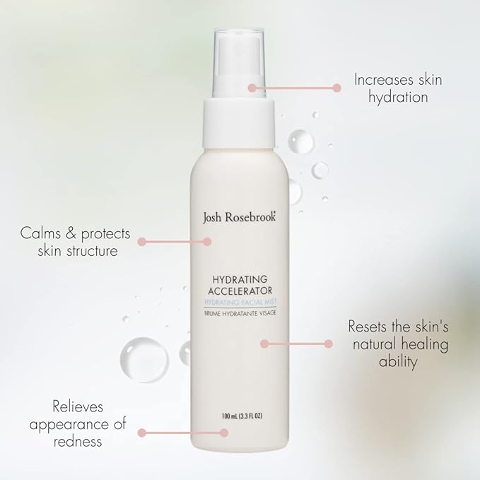 Josh Rosebrook Face Mist Hydrating Spray - Refreshing & Lightweight Antioxidant Hydrating Accelerator - Natural Facial Spray for All Skin Types (100 mL (3.3 fl oz))-FemmiqueWomen