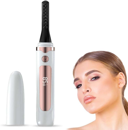 Heated Eyelash Curler, 2025 New Electric Eyelash Curler, Portable USB Type-C Makeup Tools for Travel,Women (White*1)-FemmiqueWomen