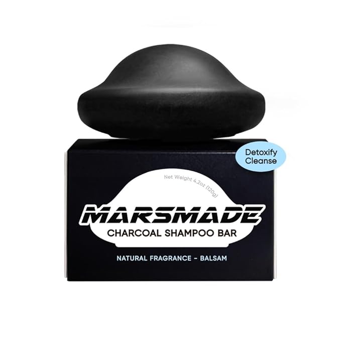 Charcoal Shampoo Bar 2.0 - Hydrating & Moisturizing Natural Hair Soap Bar Shampoo for Excess Oil Build-Up & Scalp Nourishment - Bathing Soap Solid Shampoo for All Hair Types (120g, 4.23oz)-FemmiqueWomen