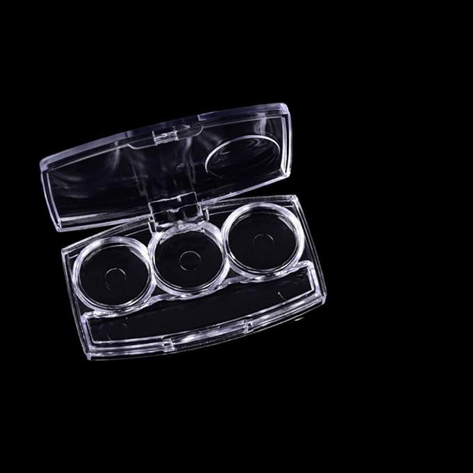 10 Pcs Clear Empty Eyeshadow Palette Plastic Eyeshadow Storage Box Case with 3 Grids Palettes Lipstick Box Pigment Palette Tray Plastic Cosmetics Container Box DIY Makeup Powder Sample Box-FemmiqueWomen