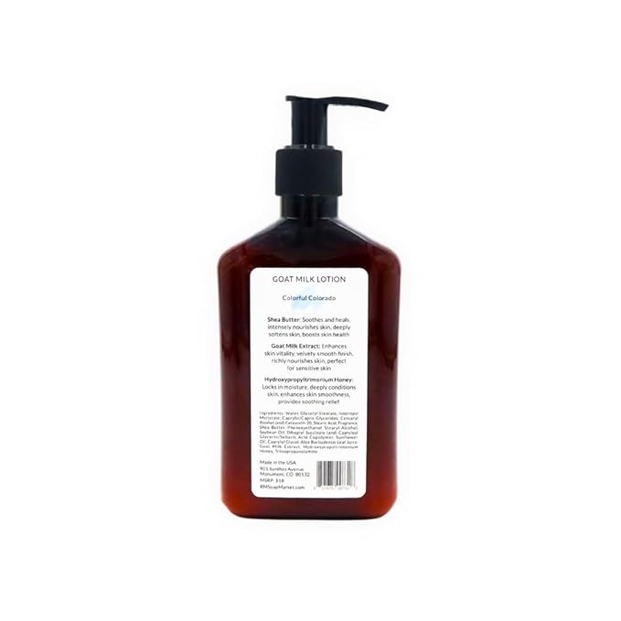 Goat Milk Lotion, Colorful Colorado Fragrance, Hydrating Lotion for Men and Women With Nourishing Goat Milk, Shea Butter, Sunflower Oil, and Aloe, White Lilies & Sweet Pea Scent, 9 Oz-FemmiqueWomen