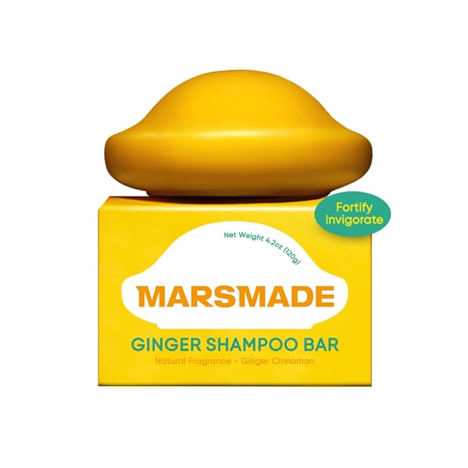 Ginger Shampoo Bar 2.0 - Hydrating & Moisturizing Natural Hair Soap Bar Shampoo for Hair Vitality & Scalp Nourishment - Bathing Soap Solid Shampoo for All Hair Types (120g, 4.23oz)-FemmiqueWomen