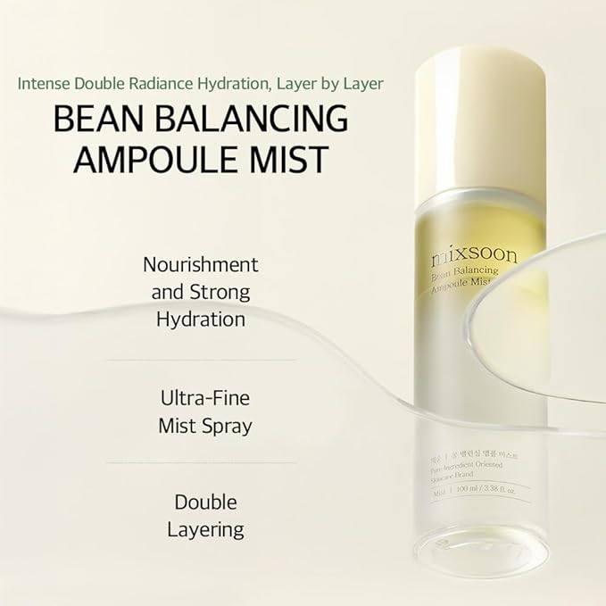 mixsoon Bean Balancing Ampoule Mist Skin moisturizer and Oil balance For Hydrated Radiance Korean Glass Skin Care 3.38 fl. oz. / 100ml-FemmiqueWomen