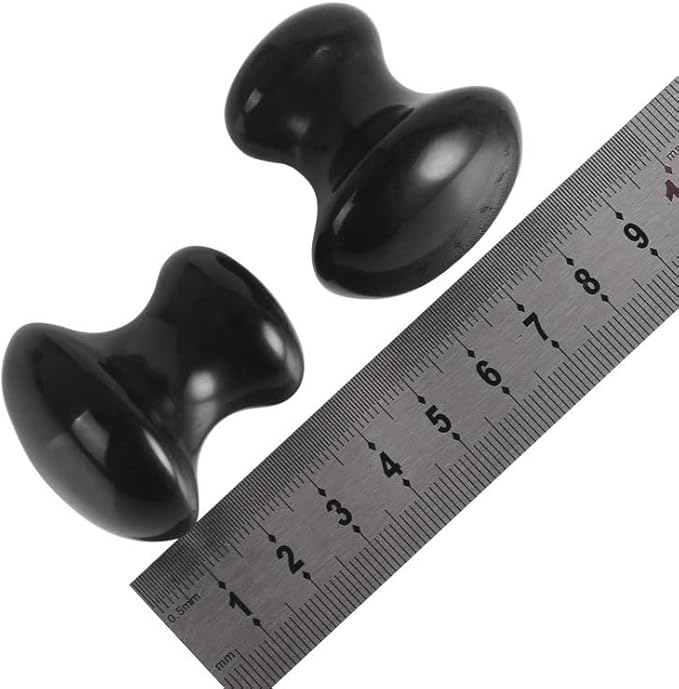 1 Pc Mushroom Jade Gua Sha Facial Tools, Jade Roller Guasha Massage Black Jade Stone Mushroom Shaped Face Lift Remove Wrinkles Massager for Women Spa, Gua Sha Massage Knobs for Body Relaxing-FemmiqueWomen