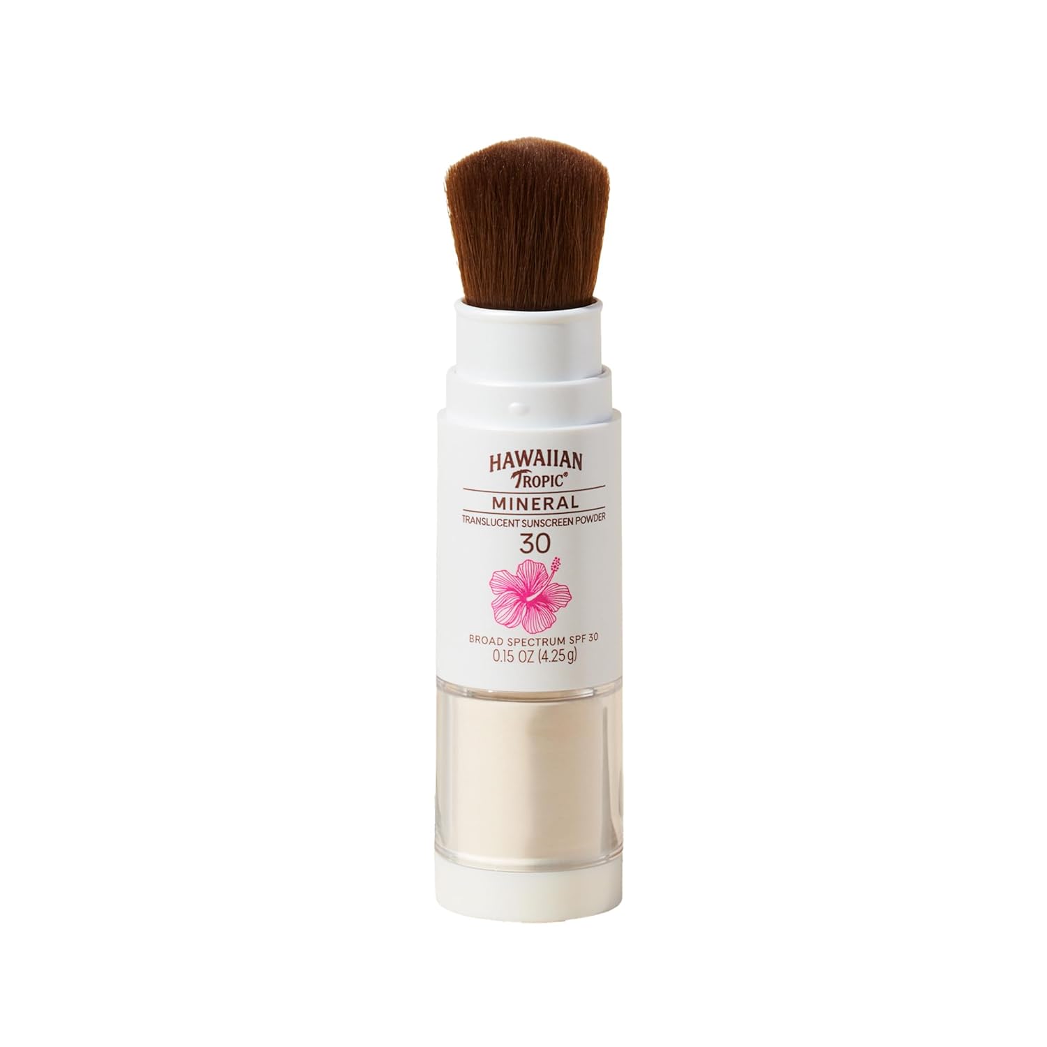 Hawaiian Tropic Mineral Powder Sunscreen Brush SPF 30 | Beach Essentials, Zinc Oxide Mineral Sunscreen Powder SPF, Face Sunblock Travel Size, Brush On Sun Screen Protector for Face and Body, 0.15oz-FemmiqueWomen