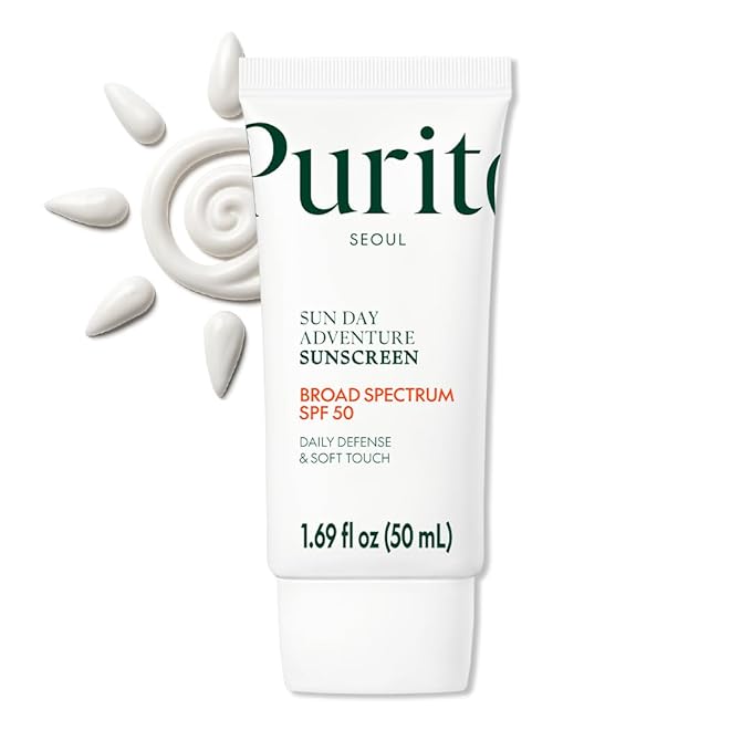 PURITO Sun Day Adventure Korean Sunscreen Smoothest and Lightest Texture Broad Spectrum SPF 50 UVA & UVB Protection No White Cast Oil Free For All Skin Types Vegan Daily Skin Care 50ml, 1.69 fl.oz-FemmiqueWomen