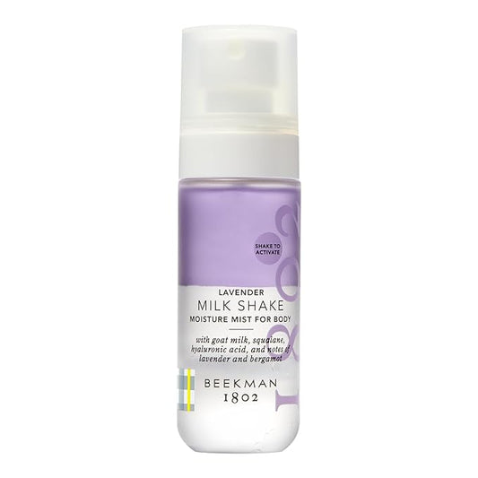 Beekman 1802 Lavender Milk Shake - Body Mist - 2.0 fl. oz - With Hyaluronic Acid & Jojoba Oil - Instantly Moisturizes, Hydrates & Softens - Good for Sensitive Skin - Cruelty Free-FemmiqueWomen