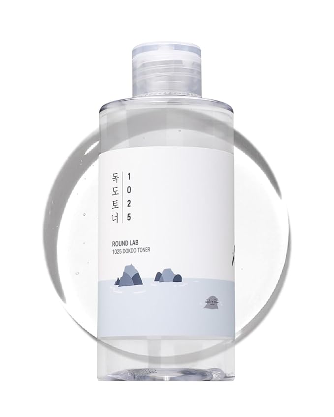 ROUND LAB 1025 Dokdo Toner 6.76 Fl Oz, Oil Control and Reduces Excess Sebum, Gentle Exfoliating Facial Toner, Deep Sea Water for Moisturization, Soft Finish Without Stickiness, Korean Skin Care-FemmiqueWomen