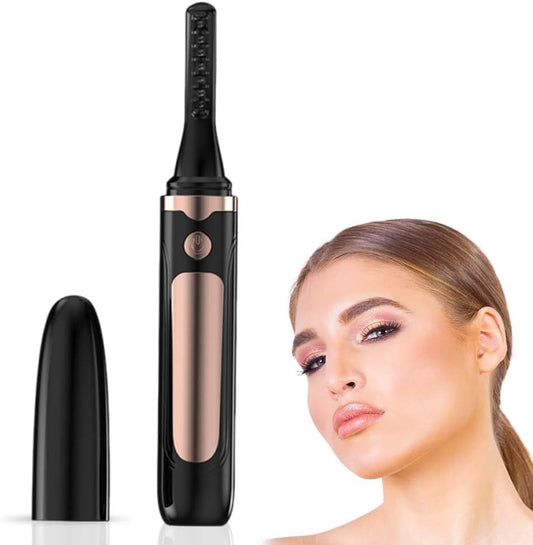 Heated Eyelash Curler, 2025 New Electric Eyelash Curler, Portable USB Type-C Makeup Tools for Travel,Women (Black*1)-FemmiqueWomen