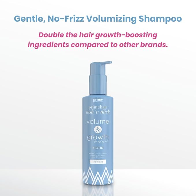 PrimeHair Lush N' Thick Shampoo for Mature Women – Biotin Enriched, Sulfate-Free and Paraben-Free Shampoo with Hair Growth Promoting Ingredients – Volumizing, Hydrating-FemmiqueWomen