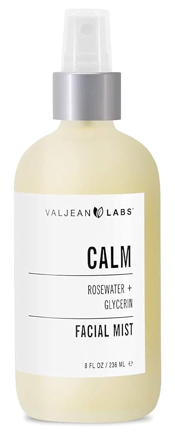 VALJEAN LABS Face Mist - Calm | Rosewater + Glycerine | Calms, Moisturizes, Soothes | Helps to Even Complexion | Paraben Free, Cruelty Free, Made in USA (8 oz)-FemmiqueWomen