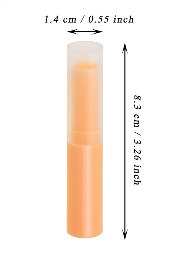 0.14oz Empty Flavored Lip Balm Container Tubes Plastic Homemade Moisturizing Lip Stick with Caps Bulk Fit for Women Adult DIY Making Supplies, 25 Count (Orange)-FemmiqueWomen