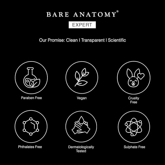 Bare Anatomy Expert Anti-Dandruff Shampoo Targets Oily Scalp And Sheds Dry Flakes Clears away dandruff flakes Relieves from excessive oil 8.4 Ounce-FemmiqueWomen