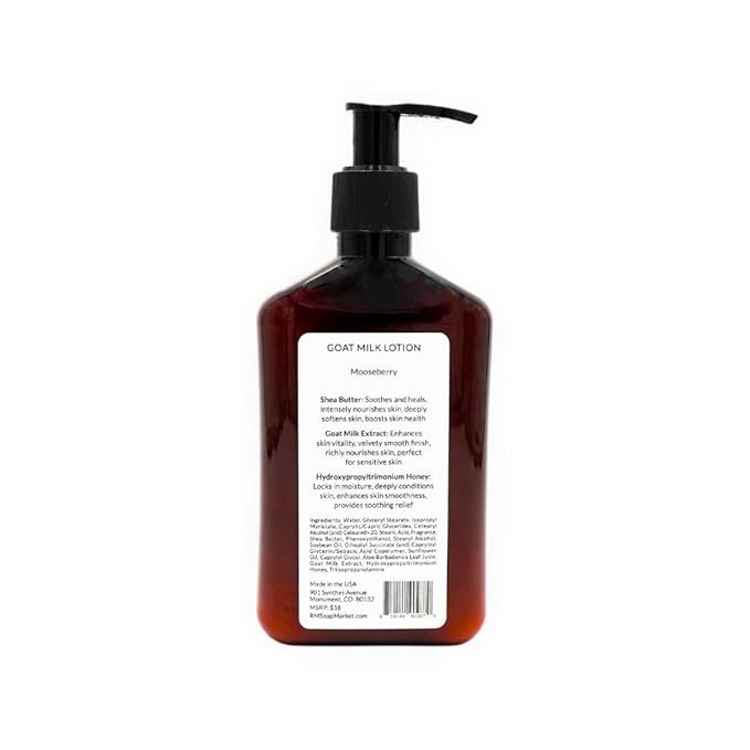 Goat Milk Lotion, Mooseberry Fragrance, Hydrating Lotion for Men & Women With Nourishing Goat Milk, Shea Butter, Sunflower Oil & Aloe, Packed With Vitamin A, E & Selenium, 9 Oz-FemmiqueWomen
