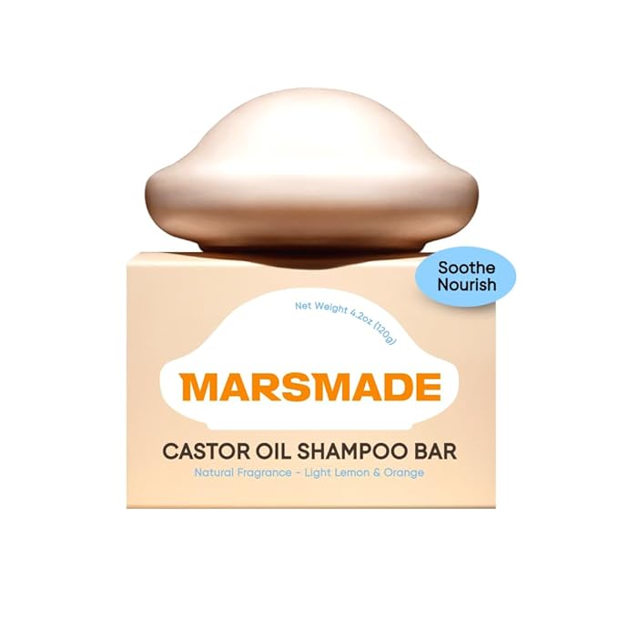 Castor Oil Shampoo Bar 2.0 - Hydrating & Moisturizing Natural Hair Soap Bar Shampoo for Hair Growth & Scalp Nourishment - Bathing Soap Solid Shampoo for All Hair Types (120g, 4.23oz)-FemmiqueWomen