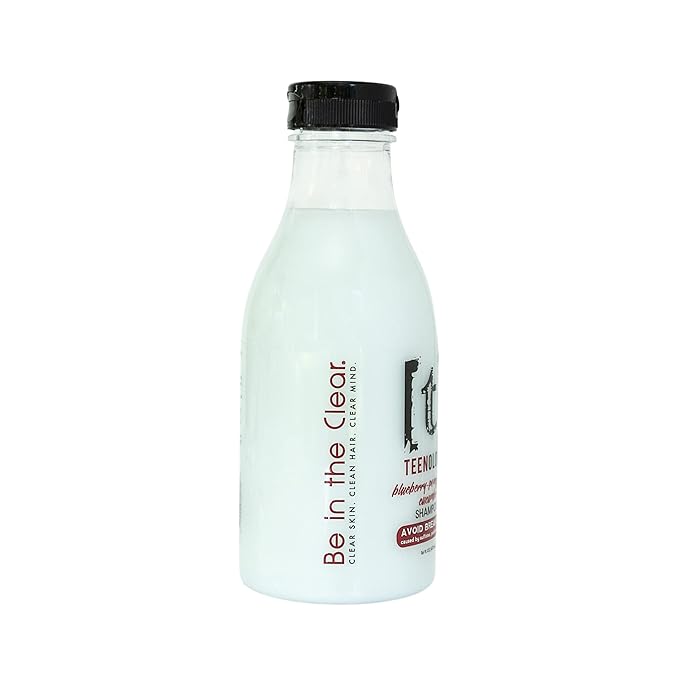 Teenology Shampoo for Teens - Avoid Forehead and Body Breakouts - No Sulfates or Parabens, Noncomedogenic, Natural Botanical Extracts, 16 oz. (Blueberry Pomegranate Cucumber)-FemmiqueWomen