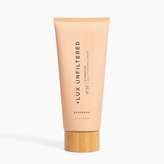 '+ Lux Unfiltered N°32 Gradual Self Tanner, Hydrating Self Tanning Lotion with Shea Butter & Squalane - Non-Sticky, No Transfer, Natural-Looking Tan - Vegan & Cruelty-Free Sunless Tanner - Rosewood-FemmiqueWomen
