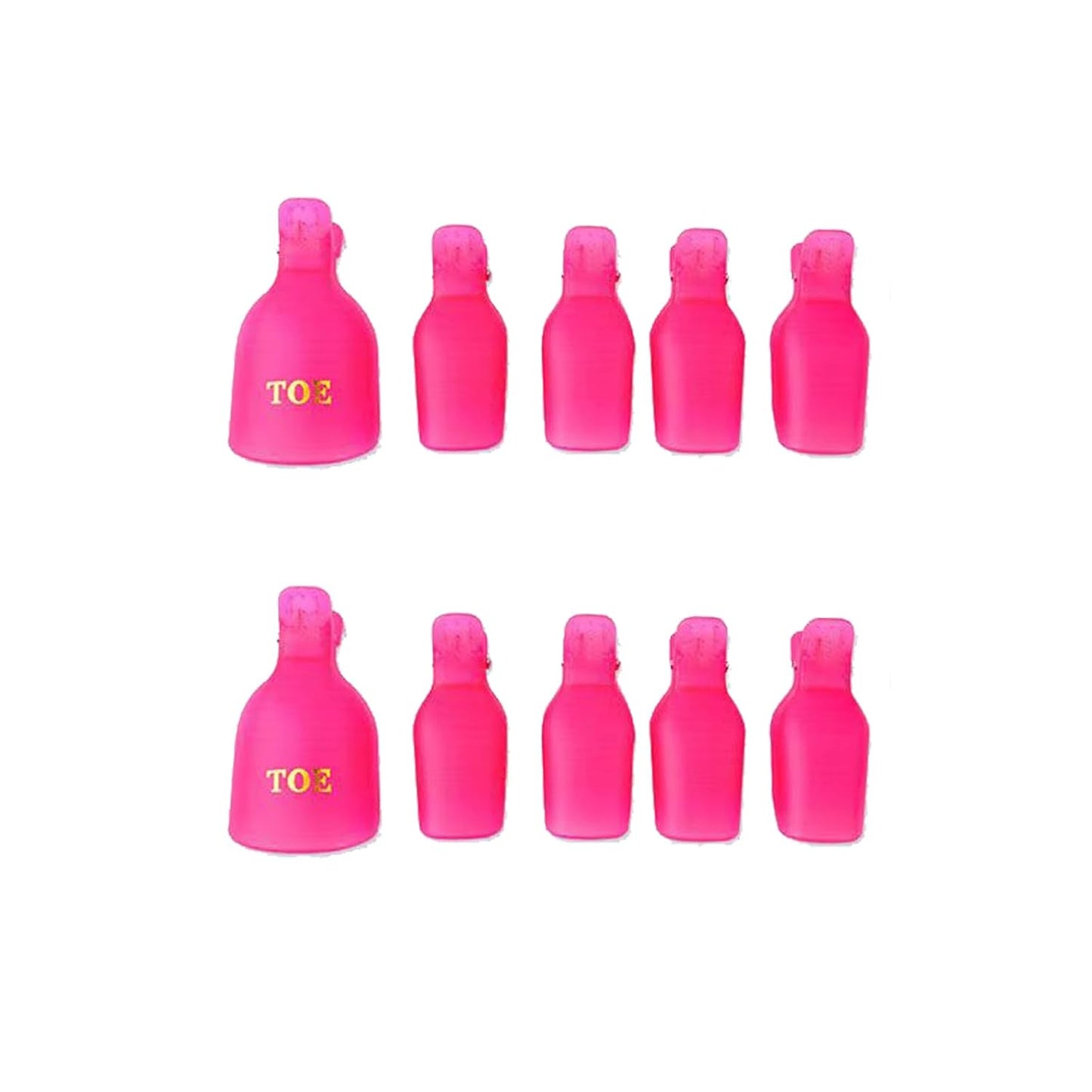 (10 Pcs Pink Toenail) Plastic Acrylic Nail Art Soak Off Cap Clip UV Gel Polish Remover Wrap Tool Gel Nail Polish Remover Clips for Fingernail Removal Soak Off Clips Wrap Cleaner Cap Clip-FemmiqueWomen