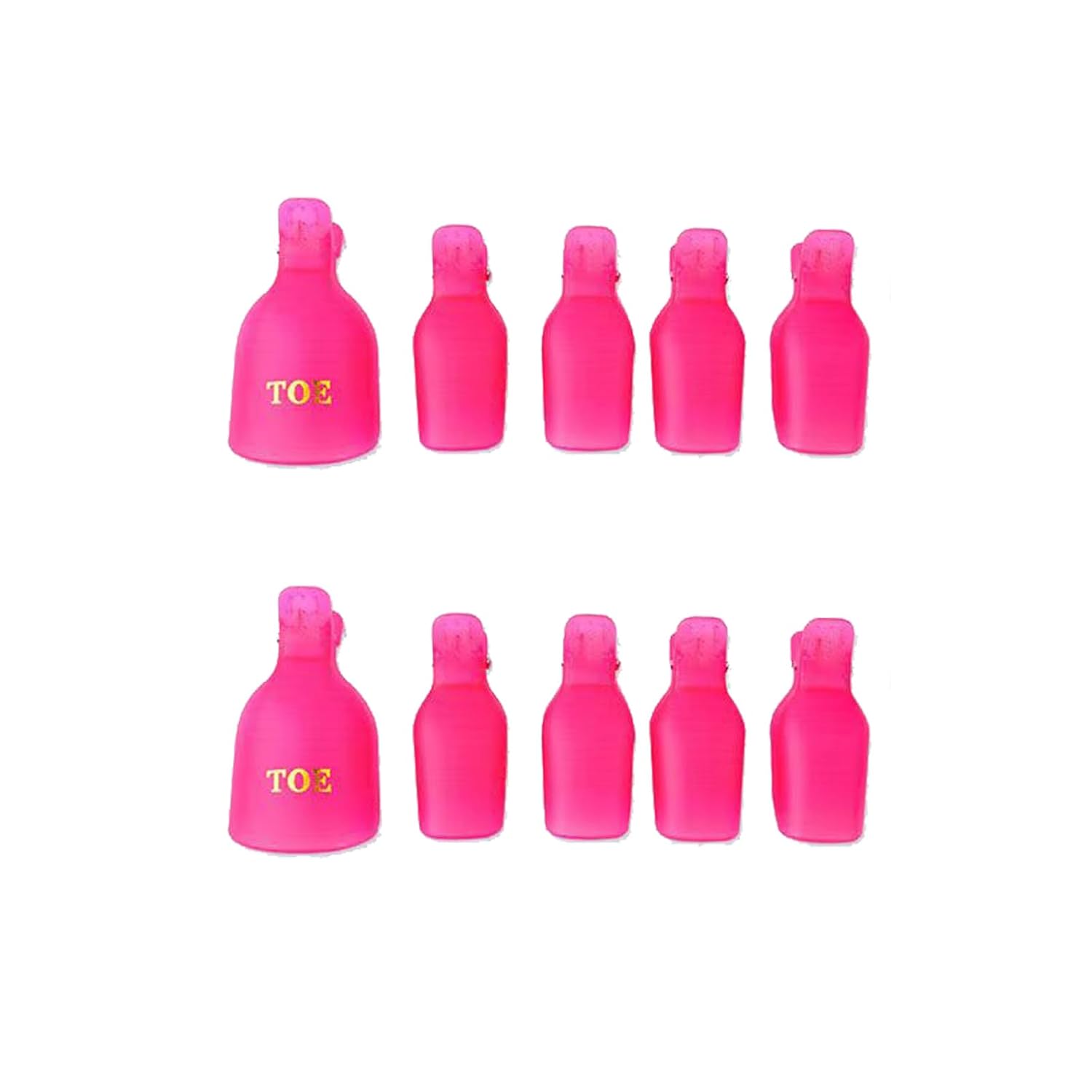 (10 Pcs Pink Toenail) Plastic Acrylic Nail Art Soak Off Cap Clip UV Gel Polish Remover Wrap Tool Gel Nail Polish Remover Clips for Fingernail Removal Soak Off Clips Wrap Cleaner Cap Clip-FemmiqueWomen