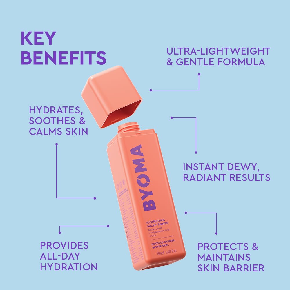 BYOMA Hydrating Milky Toner - Dewy, Ultra Hydrating Toner for Face - Soothes Skin, Locks in Moisture, Reduces Redness - Barrier Repair - 5.07 fl oz-FemmiqueWomen