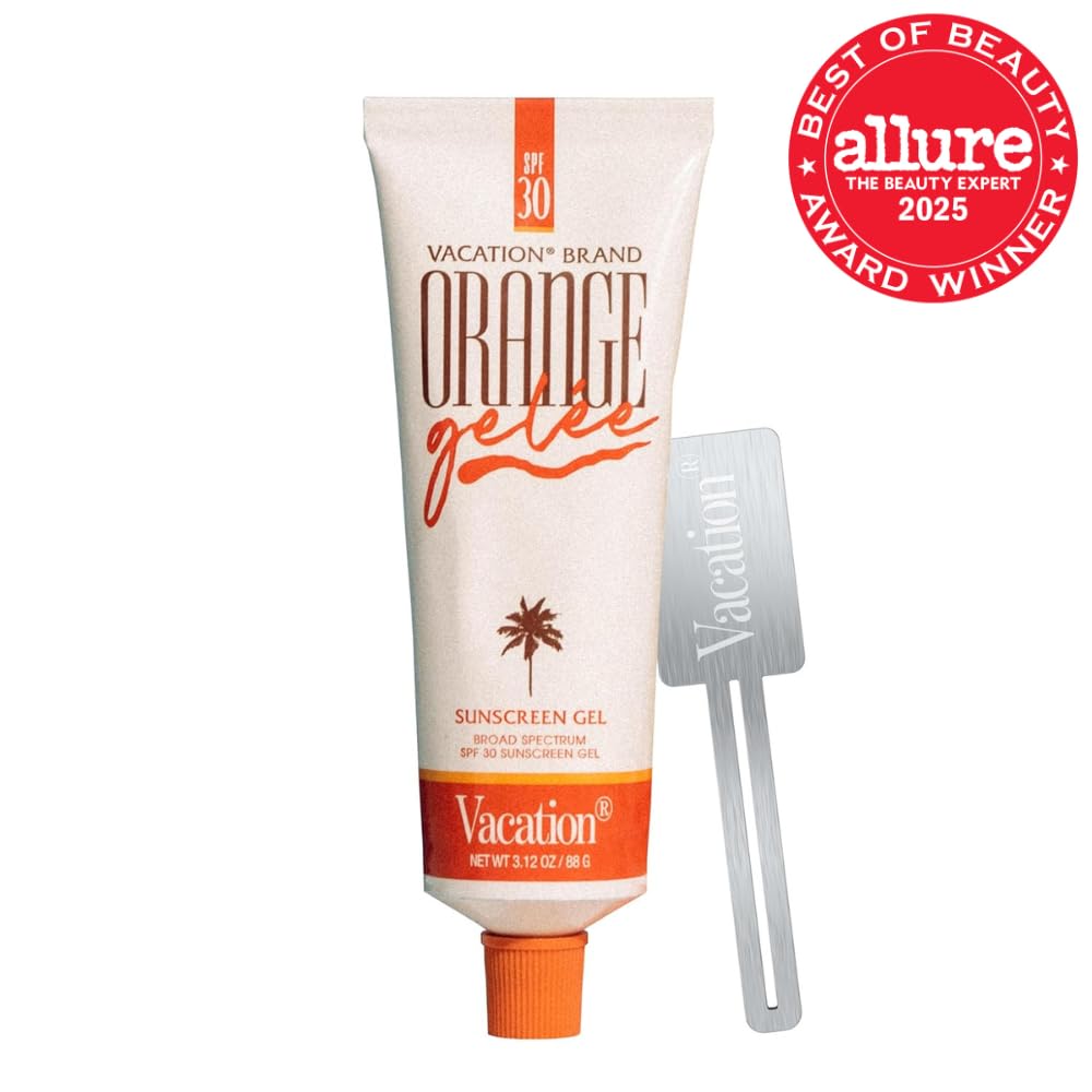 Vacation Orange Gelée SPF 30 Gel & Tube Key Bundle, Hydrating Balm-to-Oil Sunscreen, Mineral-Oil Free, Water-Resistant, Travel Size, 3.12 Oz.-FemmiqueWomen