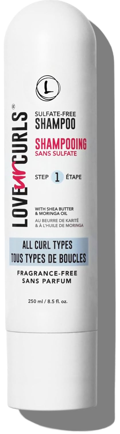 Love Ur Curls - Fragrance Free Shampoo, Moisturizing and Scalp Cleanse for Curly, Wavy, or Kinky Coily Hair, Vegan and Silicone Free, 250mL-FemmiqueWomen