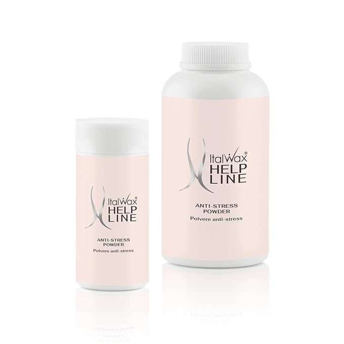 Italwax Help Line Anti-Stress Powder 1.06 oz (30g) – Calamine Soothing Formula – Reduces Redness After Waxing – Protects and Calms Sensitive Skin – for Professional and Home Use-FemmiqueWomen