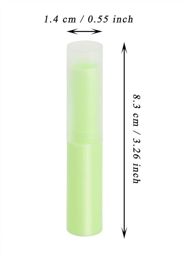 0.14oz Empty Flavored Lip Balm Container Tubes Plastic Homemade Moisturizing Lip Stick with Caps Bulk Fit for Women Adult DIY Making Supplies, 25 Count (Green)-FemmiqueWomen