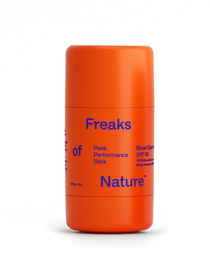 Freaks of Nature Peak Performance Sun Stick SPF 50 | 100% Mineral Sunscreen | Lightweight, 40-Min Water-Resistant | Plant-Based, Eco-Friendly, Reef-Safe, Cruelty-Free | All Skin Types | 0.70 oz-FemmiqueWomen