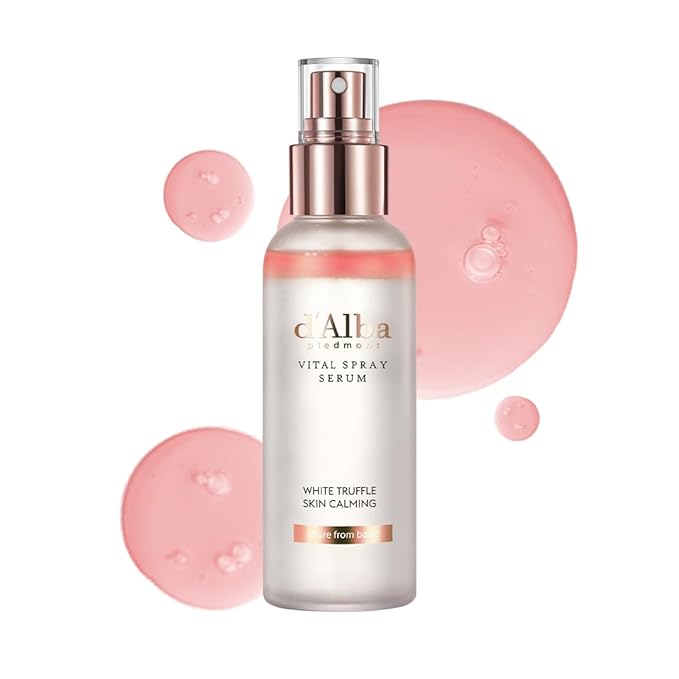 d'alba Piedmont Italian White Truffle Vital Spray Serum, Vegan Skin Care, Calming and Hydrating Facial Mist for Red and Sensitive Skin, Glow Serum, Surfactant Free, All in One, Korean Skin Care-FemmiqueWomen
