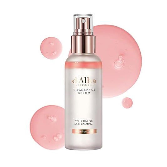 d'alba Piedmont Italian White Truffle Vital Spray Serum, Vegan Skin Care, Calming and Hydrating Facial Mist for Red and Sensitive Skin, Glow Serum, Surfactant Free, All in One, Korean Skin Care-FemmiqueWomen