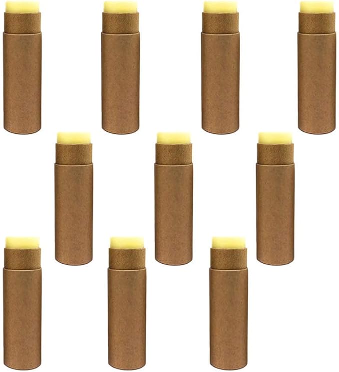 10 Pcs 1oz Cardboard Lip Balm Tubes Kraft Paper Lipstick Tube Empty Lip Gloss Containers Refillable Chapstick Container Round Paper Solid Tube for DIY Cosmetic Samples Lotion Deodorant,Brown-FemmiqueWomen