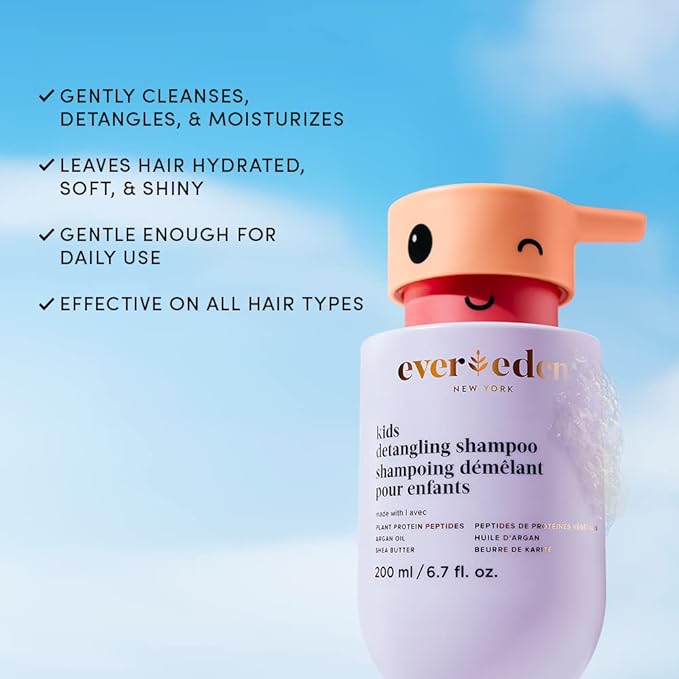 Evereden Kids Shampoo | Tear-Free Detangling Shampoo for Girls with Curly or Straight Hair | Clean, Non-Toxic, and Gentle Haircare | Sulfate-Free, Hypoallergenic, Safe for Daily Use | 6.7 fl oz-FemmiqueWomen