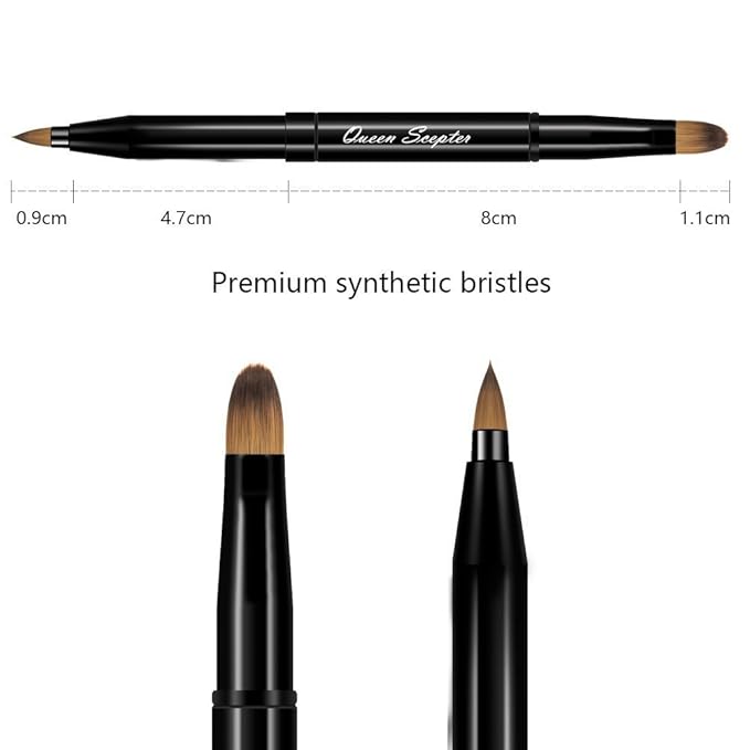 Retractable Lip Brush Concealer Makeup Dual End Travel Size Lipstick Brush With Cap-FemmiqueWomen